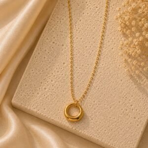 GOLDEN ROSE WHITE FRAME THEMED PENDANT