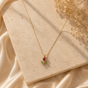 Red Tulip Gem Necklace